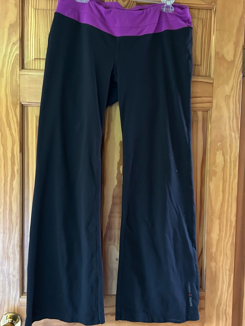 Reebok Black and Purple Yoga Pants